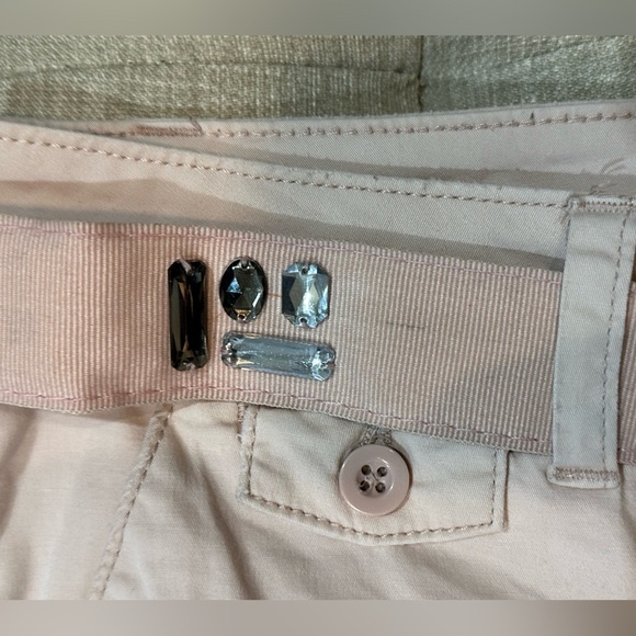 Women’s Apt. 9 Tomboy Chino Pants with Bling Belt - Pale Pink, Size 12, EUC - Picture 2 of 8